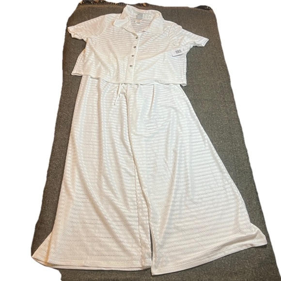 NWT Hurley Women's White 2-Piece Swim Cover-Up Set sz L - Picture 7 of 7